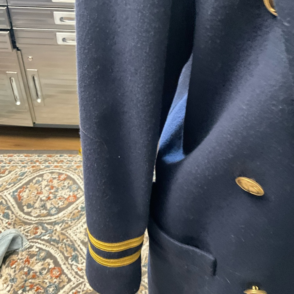 Dior Navy Military Coat with Gold Accents - Picture 3 of 5